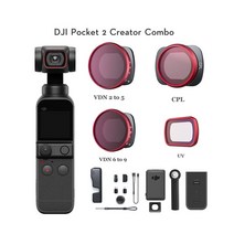 loftysol DJI-오즈모 포켓 2 3 축 짐벌 1/1.7 인치 센서 64mp 이미지 카메라 액티브 트랙 3.0 8 배 줌, c 필터 세트 포함, 256GB