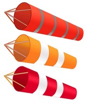 야외 풍향계 윈드삭 풍속 측정 풍향지시기 바람 막대, 1m 형광 오렌지 및 흰색 두꺼운 윈드삭