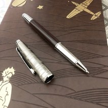 만년필선물의미 입문 쓰는법 각인 파우치 케이스 잉크 충전 2021 new mb 몬테 만년필 수지 어린 왕자와 파일럿 볼펜 학교 액세서리 쓰기 블랑 잉크 펜, 브라운-실버