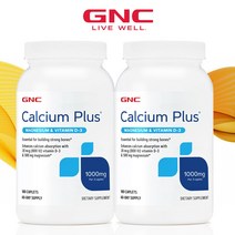 GNC 2개세트 지앤시 칼슘 플러스 1000 180정 미국 정품 지앤씨, 2개