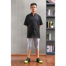 애견미용가운 빅사이즈 미용사복 애견샵 동물병원 수의사 털 안붙는 유니폼, M, 1 블랙 미드 슬리브 롱 지퍼