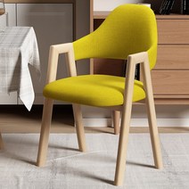 식탁의자 북유럽 식당 의자 홈 의자 책상 등받이 연구 의자 심플 캐주얼 레스토랑 밀크 티 숍 식탁 협상 의자 103, 통나무 다리 - 노란색 2개 이상【가격】
