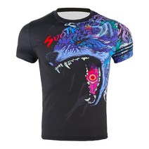 주짓수도복 suotf men roaring wolf Fighting fitness mma jerseys 타이거 무에타이 의류 킥복싱 트레이닝 티셔츠 jiu jitsu