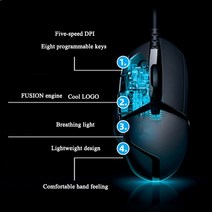 ZY Electronic World Store 202 판매 게이밍 G402 유선 오토마우스 버티컬마우스 게이머용 USB 연결, 01 Black, 한개옵션1