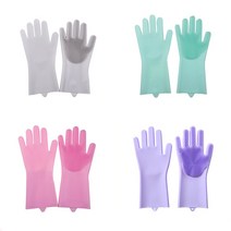 어썸 실리콘 멀티 수세미 고무장갑, 그레이