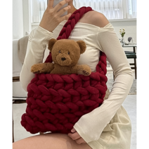 벨벳 무지 베이직 자이언트얀 빅얀 루피 핑거니팅 손 뜨개질 1kg 500g, [1kg] 벨벳 자이언트얀 (우드)