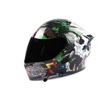 블루투스 헬멧 시스템 풀페이스 오토바이헬멧 경량 일체형 바이크 하이바 3XL, 22_그린데블+블랙쉴드+3종세트포함