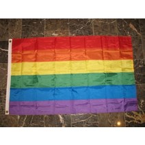 3x5 자수 게이 레즈비언 레인보우 LGBT 210D 바느질 나일론 깃발 2 클립 그로밋 최고의 정원 야외 장식 폴리에스터 소재 선명한 색상과 자외선 바램 방지MOON KNIVES