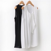 빅사이즈 옷 A231L104 쉬폰주름나시블라우스 BG