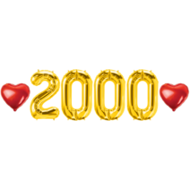 2000일 숫자 하트 풍선 세트 커플 이벤트 축하, 02.골드-소-2000
