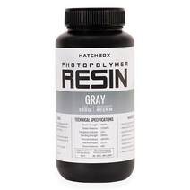 HATCHBOX 3D 프린터 수지 고정밀 비취성 405nm UV 경화 포토폴리머 LCD DLP 인쇄용 500ml 병 블랙, Gray