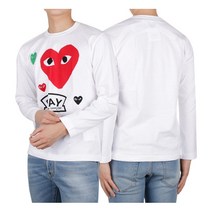 [꼼데가르송] 멀티 하트로고 긴팔티(P1T284) (AZ T284 WHITE)