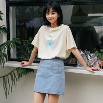 가바바 여성 스커트 데님 레터링 주머니 달린 심플하지만 예쁜 데일리룩 여름 미니스커트 G37811