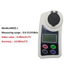 비파괴 당도 측정기 당도계 포도당도 과일당도 샤인머스켓 shahe 디지털 굴절계 0-55 brix lcd 디스플레이 물 샘플 식품 과일 및 작물의 설탕 함량 측정에 사용, amsz-j