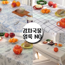 수입 라미네이트 방수 린넨 테이블보 식탁보, 2인, 린넨 두줄 스트라이프(레드/블루) 2인