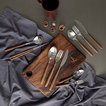 골든벨 메이플 백화점 우드 커트러리세트 수저 양식기 나무 신혼부부 빈티지 숟가락 포크 젓가락 한식, 디저트스푼