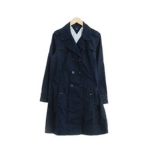 토미힐피거 네이비 면 트렌치코트 여자 8544