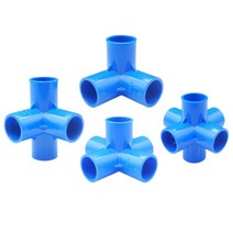 파란색 20/25/32mm PVC 파이프 피팅 3/4/5/6 방법 DIY 스트레이트 엘보 등등 티 커넥터 플라스틱 조인트 튜브 커플러 어댑터 1 개, 13 2, 01 I.D 20mm