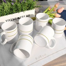 디자인머그컵6p 심플골드라인.꾸밈