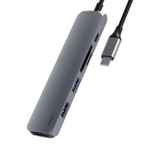 엘라고 6IN1 HDMI USB-C타입 노트북 맥북허브 (2타입), 카드리더