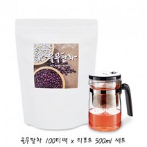 뉴트로웨이 율무팥차 티 국내산 연잎 블렌딩차 티포트 세트 삼각티백 100티백
