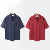 후앙스 잔 체크 반팔 오버핏 셔츠 TNHST3531