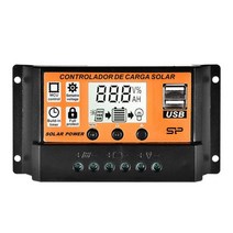 태양광 컨트롤러 100/10A 12V 24V 자동 충전 PWM LCD 듀얼 USB 5V 출력 전지 패널 레귤레이터 PV 홈, 01 1PCS_01 10A