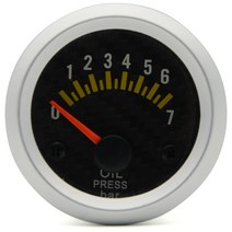 드래곤 범용 연기 Len 52mm 포인터 자동 수정 오일 압력 게이지 0-7 바 미터 센서가있는 흰색 백라이트, 한개옵션0