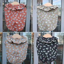 예쁜 강아지옷 가을겨울옷 긴팔 실내복 퍼플 플라워, 베이지