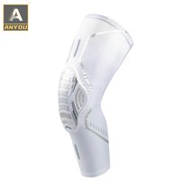 ANYOU 스포츠 무릎보호대 고탄력 미끄럼방지 충돌 방지 완충 무릎보호대 2개입, 흰색