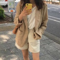 봄여름 가을 정장 오피스룩 내추럴 베이직 린넨 자켓
