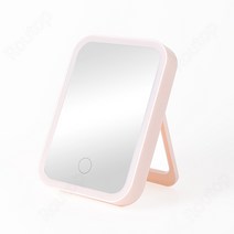 Routop LED 화장 거울 3색 조명 터치 스위치 각도 조절 광도조절, 핑크