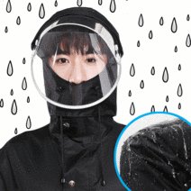 [세보리오] 오토바이 바람막이 바이크 우비 비옷 배달, 4XL, 블랙