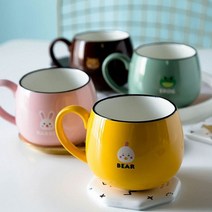 ON 동물 머그컵 머그컵 1P 물컵 머그잔 커피잔 머그, 서군홈박사 핑크