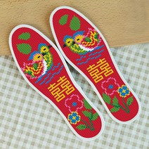 십자수 수놓다 신발깔창 자기 핸드메이드 여성 원앙새 반 완제품 플라워 프린팅 두꺼운 꽃자수 1668758063, 42 야드 신발깔창 만 수놓다 원앙새