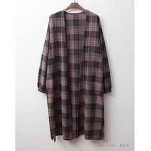 [NewCare] 여성 체크 로브가디건 가을 Y 롱 가디건