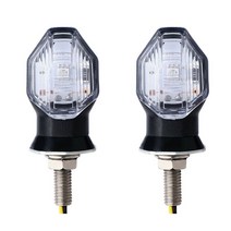 범용 미니 오토바이 LED 방향 지시등 12V 혼다 스즈키 야마하 앰버 라이트 깜빡이 2 개, 01 2 PCS