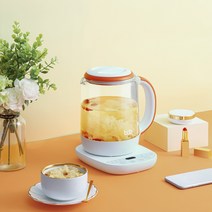 건강 냄비 1.7L 대용량 고용량 붕규산 유리 냄비 16 프로그램 옵션, 화이트