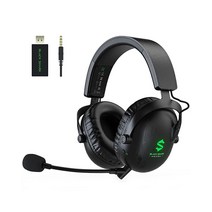 BLACK SHARKBlack Shark PC PS4 PS5 노트북용 2 4Ghz 무선 게이밍 헤드셋 탈착식 울트라 클리어 마이크가 있는 오버이어 블루투스 5 헤드폰 60시간, dark black