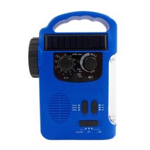 자가발전 재난 라디오 휴대용 다기능 태양 손 크랭크 발전기 전원 AM 날씨 비상 2000mAh 보조베터리, 05 Blue 1200mAh