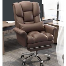 회장 의자 스툴 비즈니스 사무실 안락 게임 등받이, [두툼라텍스]블랙PU가죽[페달]강철다리