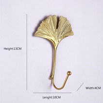 북유럽 스타일 벽걸이 후크 옷걸이 코트 키 후크 언 아트 푸른 잎 황금 나뭇잎 홈 스토리지, Golden-E