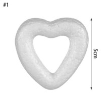 생크림 클레이 모형 케이크 4/6/8/10 인치 라운드/육각형/하트/사각/공 모양의 폼 몰드 폴리스티렌 스티로폼 더미 파티 DIY 연습 모델, 15 Empty Heart 5cm