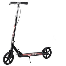두발킥보드 퀵보드 취미 kick board scooter 킥 스쿠터 접이식 야외 성인 스쿠터 젊은이 두 바퀴 큰 바퀴 발 스쿠터 도시 핸드 브레이크 스쿠터 자전거, 검은색, G블랙와이드핸드브레이크