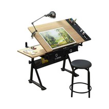 테이블 이젤 드로잉 책상 그림 미술 각도 조절 작업대, D