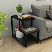 커먼테이블 북유럽 창가 코너 사이드 홈카페 티 테이블, 01. 흑유리칠판재 65x35x55