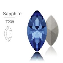 아쿠아씰 크리스탈 라인석 상단 스톤 의류 공예 쥬얼리에 적합한 라인스톤에 유리 접착제, Sapphire+7X15mm 10Pcs