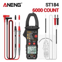 누설전류계 측정기 ANENG ST184 6000 카운트 연락이 없다 디지털 전류측정기 True RMS ACDC 전압 테스터 AC 전류 Hz 커패시턴스 옴 multimeter 테스터, ST184 Black_2