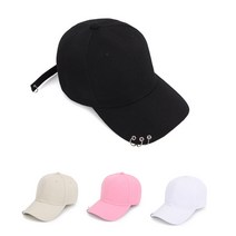 Back 피어싱4링볼캡 야구 모자 ML 무지 무지볼캡