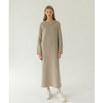 고급소재 에어소프트 울 홀가먼트 니트 후드 달린 롱 원피스